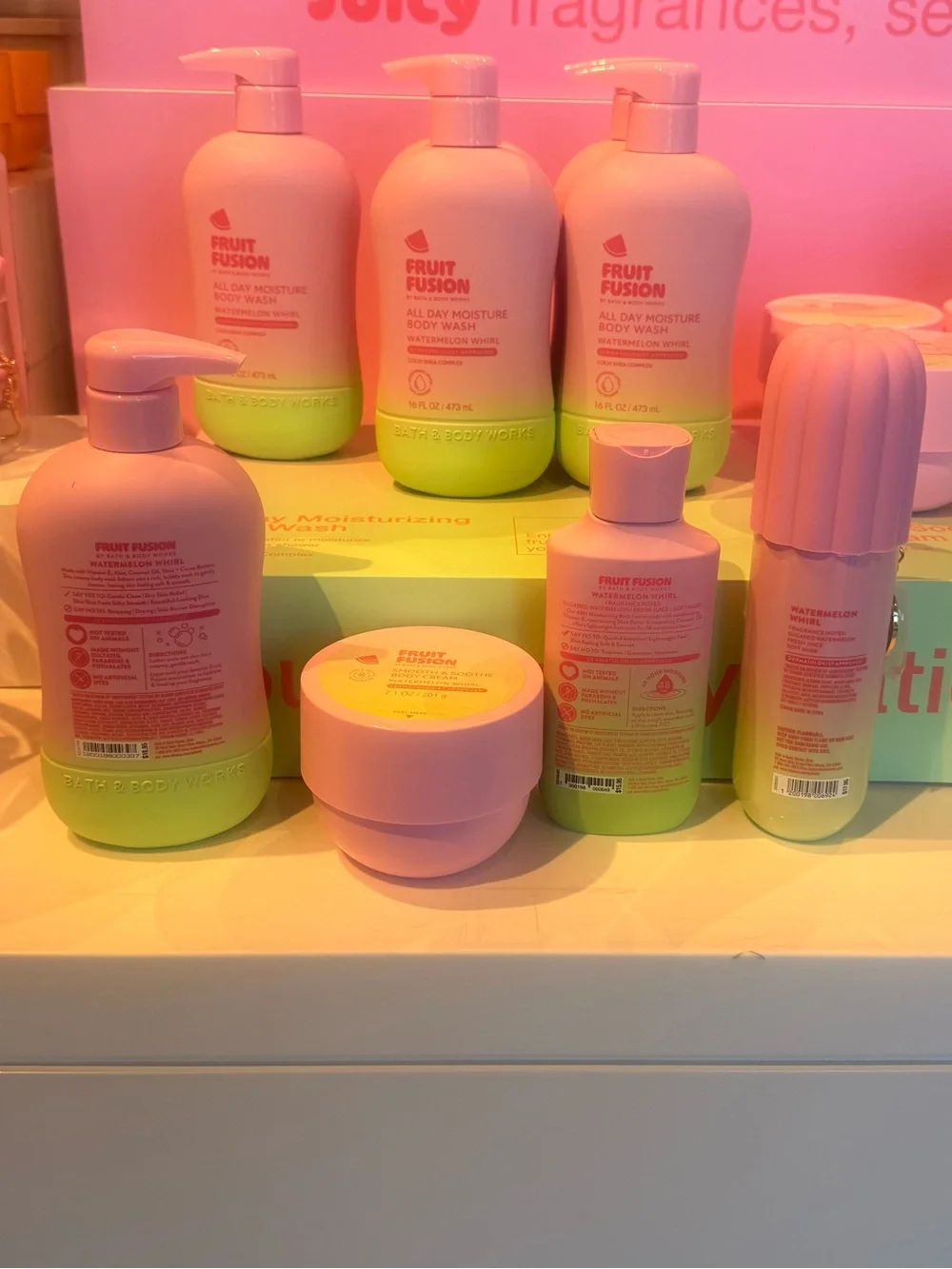 Fruit Fusion Watermelon Body Care Set - Pink & Lime